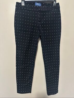 Old Navy Black Skinny Pants with White Polka Dots